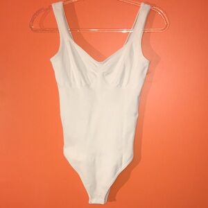 Off White One-Piece Shaping Bodysuit Tummy Control Slimming  Undershaper Small
